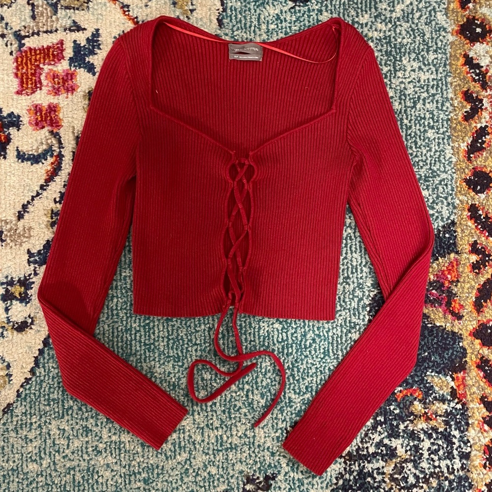 Urban Outfitters Tie Up Red Shirt